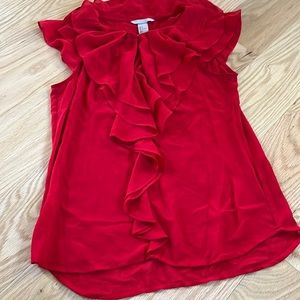 Semi sheer red top
